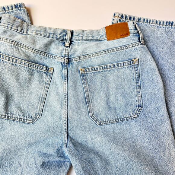 Aeropostale Light Wash Denim Straight Leg 90's Baggy Jeans Women's 14 Reg - Picture 14 of 15